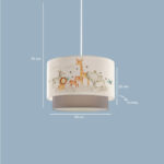 GloboStar® GIRAFFE 204-0008 Παιδικό Κρεμαστό Φωτιστικό Φιγούρα Μονόφωτο 1 x E27 IP20 Λευκό & Γκρι Ύφασμα - Μ30 x Π30 x Υ70cm - Image 2