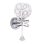 GloboStar® CANTER 00634 Μοντέρνο Επιτοίχιο Φωτιστικό Απλίκα Μονόφωτο 1 x E27 IP20 Ασημί Μέταλλο με Λευκό Γυαλί - Μ14 x Π15 x Υ30cm - Image 4