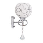 GloboStar® CANTER 00634 Μοντέρνο Επιτοίχιο Φωτιστικό Απλίκα Μονόφωτο 1 x E27 IP20 Ασημί Μέταλλο με Λευκό Γυαλί - Μ14 x Π15 x Υ30cm - Image 6