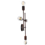 GloboStar® PIPING 00662 Vintage Επιτοίχιο Φωτιστικό Πολύφωτο 4 x E27 IP20 Χάλκινο Μέταλλο - Μ40 x Π9 x Υ52cm - Image 5
