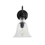 GloboStar® LILLY 01064 Vintage Επιτοίχιο Φωτιστικό Απλίκα Μονόφωτο 1 x E27 IP20 Μαύρο Μέταλλο με Διάφανο Γυαλί - Μ38 x Π20 x Υ37cm - Image 4