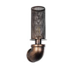 GloboStar® RAZA 01105 Vintage Επιτοίχιο Φωτιστικό Απλίκα Μονόφωτο 1 x E27 IP20 Χάλκινο Μέταλλο - Μ13 x Π12 x Υ38cm - Image 2