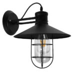 GloboStar® CELL 01118 Vintage Επιτοίχιο Φωτιστικό Απλίκα Μονόφωτο 1 x E27 IP20 Μαύρο Μέταλλο - Μ33 x Π27 x Υ33cm - Image 2
