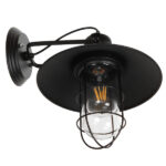 GloboStar® CELL 01118 Vintage Επιτοίχιο Φωτιστικό Απλίκα Μονόφωτο 1 x E27 IP20 Μαύρο Μέταλλο - Μ33 x Π27 x Υ33cm - Image 3