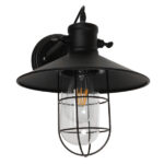 GloboStar® CELL 01118 Vintage Επιτοίχιο Φωτιστικό Απλίκα Μονόφωτο 1 x E27 IP20 Μαύρο Μέταλλο - Μ33 x Π27 x Υ33cm - Image 6