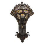 GloboStar® CORNELIA 01250 Vintage Επιτοίχιο Φωτιστικό Απλίκα Μονόφωτο 1 x E27 IP20 Καφέ & Χρυσό Μέταλλο με Μελί Γυαλί - Μ20 x Π32 x Υ55cm - Image 5