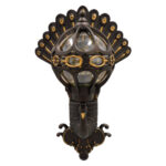 GloboStar® CORNELIA 01250 Vintage Επιτοίχιο Φωτιστικό Απλίκα Μονόφωτο 1 x E27 IP20 Καφέ & Χρυσό Μέταλλο με Μελί Γυαλί - Μ20 x Π32 x Υ55cm - Image 6