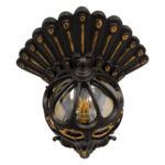 GloboStar® CORNELIA 01250 Vintage Επιτοίχιο Φωτιστικό Απλίκα Μονόφωτο 1 x E27 IP20 Καφέ & Χρυσό Μέταλλο με Μελί Γυαλί - Μ20 x Π32 x Υ55cm - Image 7