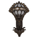 GloboStar® CORNELIA 01250 Vintage Επιτοίχιο Φωτιστικό Απλίκα Μονόφωτο 1 x E27 IP20 Καφέ & Χρυσό Μέταλλο με Μελί Γυαλί - Μ20 x Π32 x Υ55cm - Image 11