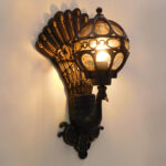 GloboStar® CORNELIA 01250 Vintage Επιτοίχιο Φωτιστικό Απλίκα Μονόφωτο 1 x E27 IP20 Καφέ & Χρυσό Μέταλλο με Μελί Γυαλί - Μ20 x Π32 x Υ55cm - Image 3