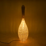 GloboStar® PARADIS 01843 Boho Επιδαπέδιο Φωτιστικό Μονόφωτο 1 x E27 IP20 Μπεζ Ξύλο - Μ30 x Π30 x Υ100cm - Image 3