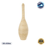 GloboStar® PARADIS 01844 Boho Επιδαπέδιο Φωτιστικό Μονόφωτο 1 x E27 IP20 Μπεζ Ξύλο - Μ35 x Π35 x Υ120cm