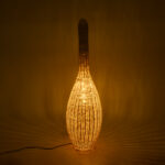 GloboStar® PARADIS 01844 Boho Επιδαπέδιο Φωτιστικό Μονόφωτο 1 x E27 IP20 Μπεζ Ξύλο - Μ35 x Π35 x Υ120cm - Image 3
