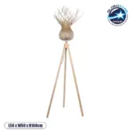 GloboStar® POPPY 01984 Boho Επιδαπέδιο Φωτιστικό Μονόφωτο 1 x E27 IP20 Μπεζ Ξύλο - Μ58 x Π58 x Υ168cm