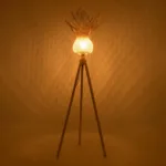 GloboStar® POPPY 01984 Boho Επιδαπέδιο Φωτιστικό Μονόφωτο 1 x E27 IP20 Μπεζ Ξύλο - Μ58 x Π58 x Υ168cm - Image 3