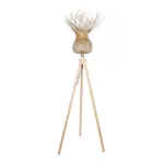 GloboStar® POPPY 01984 Boho Επιδαπέδιο Φωτιστικό Μονόφωτο 1 x E27 IP20 Μπεζ Ξύλο - Μ58 x Π58 x Υ168cm - Image 4