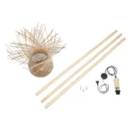 GloboStar® POPPY 01984 Boho Επιδαπέδιο Φωτιστικό Μονόφωτο 1 x E27 IP20 Μπεζ Ξύλο - Μ58 x Π58 x Υ168cm - Image 10
