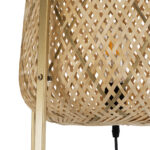 GloboStar® MEILANI 02301 Boho Επιδαπέδιο Φωτιστικό Μονόφωτο 1 x E27 IP20 Χρυσό Μέταλλο με Μπεζ Ξύλο - Μ40 x Π40 x Υ150cm - Image 7