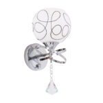 GloboStar® CANTER 00634 Μοντέρνο Επιτοίχιο Φωτιστικό Απλίκα Μονόφωτο 1 x E27 IP20 Ασημί Μέταλλο με Λευκό Γυαλί - Μ14 x Π15 x Υ30cm - Image 2