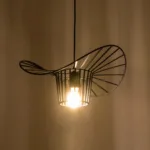 GloboStar® LUMINOVA 61462 Μοντέρνο Κρεμαστό Φωτιστικό Πλέγμα Μονόφωτο 1 x E27 IP20 Μαύρο Σχοινί με Μαύρο Σύρμα - Μ42 x Π42 x Υ20.5cm - Image 3