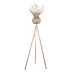 GloboStar® POPPY 01984 Boho Επιδαπέδιο Φωτιστικό Μονόφωτο 1 x E27 IP20 Μπεζ Ξύλο - Μ58 x Π58 x Υ168cm - Image 2