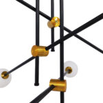 GloboStar® VELVET 00994 Μοντέρνο Φωτιστικό Οροφής Πλέγμα Πολύφωτο 6 x G9 IP20 Μαύρο & Χρυσό Μέταλλο με Λευκό Γυαλί - Μ80 x Π80 x Υ85cm - Image 7