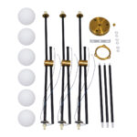 GloboStar® VELVET 00994 Μοντέρνο Φωτιστικό Οροφής Πλέγμα Πολύφωτο 6 x G9 IP20 Μαύρο & Χρυσό Μέταλλο με Λευκό Γυαλί - Μ80 x Π80 x Υ85cm - Image 11