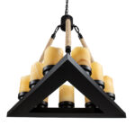 GloboStar® DOME 10001021 Vintage Κρεμαστό Φωτιστικό Ανάρτηση Πολύφωτο 9 x E27 Μαύρο Μέταλλο, Μπεζ Σχοινί με Μπεζ Όνυχα - Μ68 x Π60 x Υ50cm - Image 6