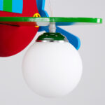 GloboStar® AIRPLANE 01575 Παιδικό Κρεμαστό Φωτιστικό Φιγούρα Τρίφωτο 3 x E27 IP20 Πολύχρωμο Ξύλο με Λευκό Γυαλί - Μ51 x Π49 x Υ26cm - Image 12