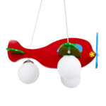 GloboStar® AIRPLANE 01575 Παιδικό Κρεμαστό Φωτιστικό Φιγούρα Τρίφωτο 3 x E27 IP20 Πολύχρωμο Ξύλο με Λευκό Γυαλί - Μ51 x Π49 x Υ26cm - Image 5