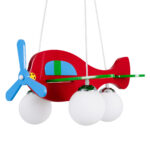 GloboStar® AIRPLANE 01575 Παιδικό Κρεμαστό Φωτιστικό Φιγούρα Τρίφωτο 3 x E27 IP20 Πολύχρωμο Ξύλο με Λευκό Γυαλί - Μ51 x Π49 x Υ26cm - Image 8