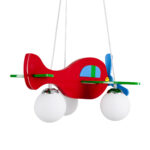 GloboStar® AIRPLANE 01575 Παιδικό Κρεμαστό Φωτιστικό Φιγούρα Τρίφωτο 3 x E27 IP20 Πολύχρωμο Ξύλο με Λευκό Γυαλί - Μ51 x Π49 x Υ26cm - Image 10