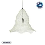 GloboStar® KENTUCKY 01889 Vintage Κρεμαστό Φωτιστικό Πλέγμα Μονόφωτο 1 x E27 IP20 Λευκό Μέταλλο - Μ50 x Π50 x Υ48cm