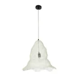 GloboStar® KENTUCKY 01889 Vintage Κρεμαστό Φωτιστικό Πλέγμα Μονόφωτο 1 x E27 IP20 Λευκό Μέταλλο - Μ50 x Π50 x Υ48cm - Image 4
