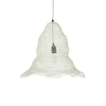 GloboStar® KENTUCKY 01889 Vintage Κρεμαστό Φωτιστικό Πλέγμα Μονόφωτο 1 x E27 IP20 Λευκό Μέταλλο - Μ50 x Π50 x Υ48cm - Image 5