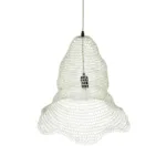 GloboStar® KENTUCKY 01889 Vintage Κρεμαστό Φωτιστικό Πλέγμα Μονόφωτο 1 x E27 IP20 Λευκό Μέταλλο - Μ50 x Π50 x Υ48cm - Image 6
