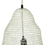 GloboStar® KENTUCKY 01889 Vintage Κρεμαστό Φωτιστικό Πλέγμα Μονόφωτο 1 x E27 IP20 Λευκό Μέταλλο - Μ50 x Π50 x Υ48cm - Image 7