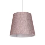 GloboStar® CONEY 203-0072 Μοντέρνο Κρεμαστό Φωτιστικό Καπέλο Μονόφωτο 1 x E27 IP20 Ροζ Ύφασμα - Μ26 x Π26 x Υ25cm - Image 2