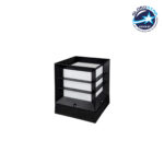 GloboStar® ENGLAND 202-0018 Μοντέρνο Επιδαπέδιο Φωτιστικό Μονόφωτο 1 x E27 IP44 Μαύρο Πλαστικό - Μ22 x Π22 x Υ27cm