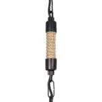 GloboStar® ZION 203-0003 Vintage Κρεμαστό Φωτιστικό Σχοινί Μονόφωτο 1 x E27 IP20 Μαύρο Μέταλλο με Μπεζ Σχοινί - Μ33 x Π33 x Υ29cm - Image 8