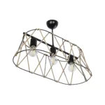 GloboStar® GATSBY 203-0006 Vintage Κρεμαστό Φωτιστικό Σχοινί Τρίφωτο 3 x E27 IP20 Μαύρο Μέταλλο με Μπεζ Σχοινί - Μ60 x Π28 x Υ22cm - Image 5