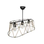 GloboStar® GATSBY 203-0006 Vintage Κρεμαστό Φωτιστικό Σχοινί Τρίφωτο 3 x E27 IP20 Μαύρο Μέταλλο με Μπεζ Σχοινί - Μ60 x Π28 x Υ22cm - Image 6