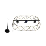 GloboStar® GATSBY 203-0006 Vintage Κρεμαστό Φωτιστικό Σχοινί Τρίφωτο 3 x E27 IP20 Μαύρο Μέταλλο με Μπεζ Σχοινί - Μ60 x Π28 x Υ22cm - Image 9