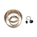 GloboStar® SALTO 203-0037 Boho Κρεμαστό Φωτιστικό Καπέλο Μονόφωτο 1 x E27 IP20 Μπέζ Σχοινί - M40 x Π40 x Υ42cm - Image 11