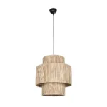 GloboStar® SALTO 203-0037 Boho Κρεμαστό Φωτιστικό Καπέλο Μονόφωτο 1 x E27 IP20 Μπέζ Σχοινί - M40 x Π40 x Υ42cm - Image 4