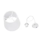 GloboStar® CONEY 203-0069 Μοντέρνο Κρεμαστό Φωτιστικό Καπέλο Μονόφωτο 1 x E27 IP20 Λευκό Ύφασμα - Μ26 x Π26 x Υ25cm - Image 11