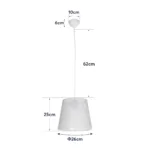 GloboStar® CONEY 203-0069 Μοντέρνο Κρεμαστό Φωτιστικό Καπέλο Μονόφωτο 1 x E27 IP20 Λευκό Ύφασμα - Μ26 x Π26 x Υ25cm - Image 12