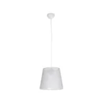 GloboStar® CONEY 203-0069 Μοντέρνο Κρεμαστό Φωτιστικό Καπέλο Μονόφωτο 1 x E27 IP20 Λευκό Ύφασμα - Μ26 x Π26 x Υ25cm - Image 4