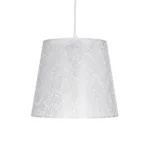 GloboStar® CONEY 203-0069 Μοντέρνο Κρεμαστό Φωτιστικό Καπέλο Μονόφωτο 1 x E27 IP20 Λευκό Ύφασμα - Μ26 x Π26 x Υ25cm - Image 5