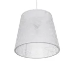 GloboStar® CONEY 203-0069 Μοντέρνο Κρεμαστό Φωτιστικό Καπέλο Μονόφωτο 1 x E27 IP20 Λευκό Ύφασμα - Μ26 x Π26 x Υ25cm - Image 6